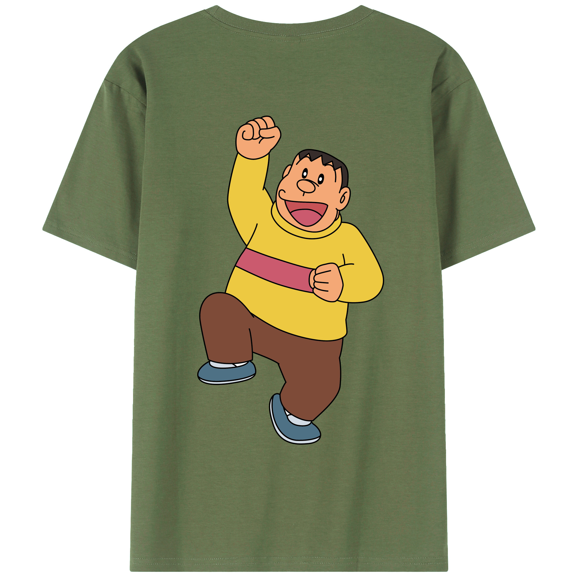 （画像用） ドラえもん 剛田武 Doraemon Gouta Takeshi 綿100％ メンズ半袖Tシャツ（バックプリント） 通気性